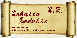 Mahailo Radulić vizit kartica